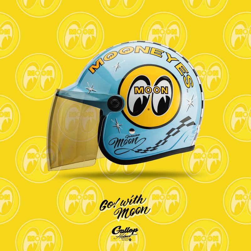 (Discontinued) MOONEYES X GALLOP Kids helmets joint children's hat (aqua blue order) - หมวกกันน็อก - วัสดุอื่นๆ 