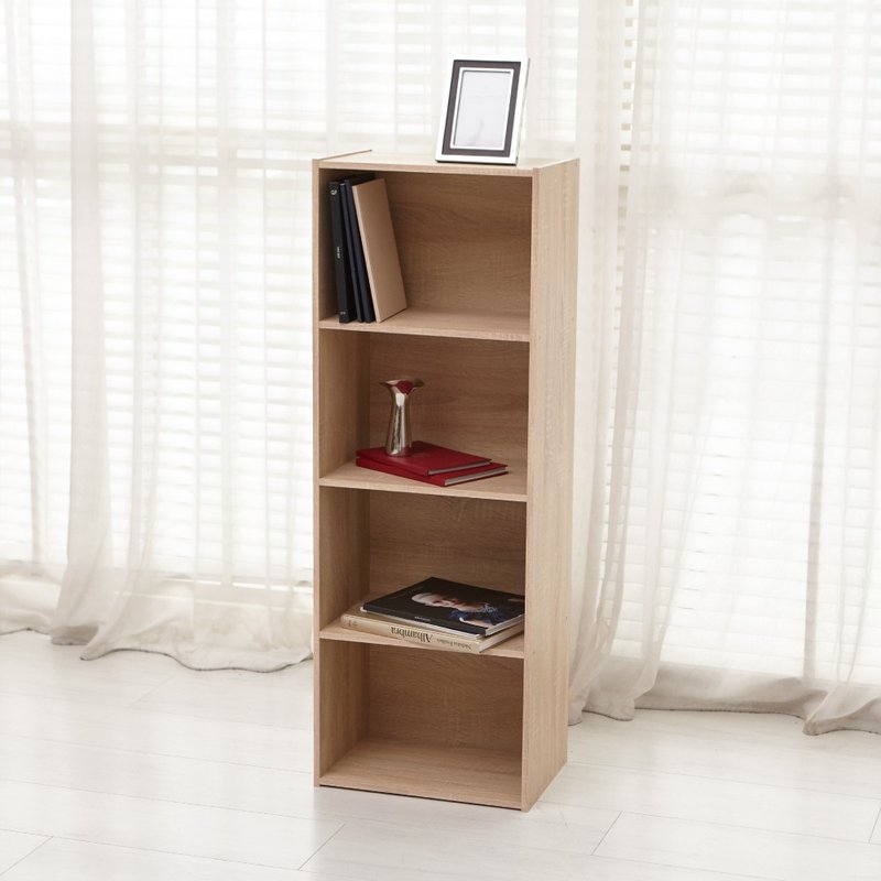 MIT Japanese simple four-layer storage cabinet - ชั้นวางหนังสือ - ไม้ สีกากี