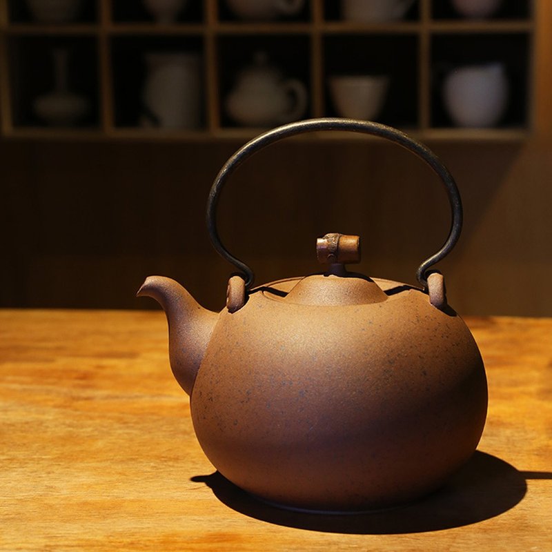 月泉燒水壺-磚紅(1250ml) - 茶壺/茶杯/茶具 - 陶 咖啡色