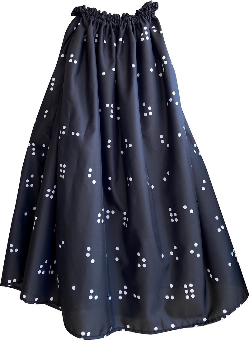 点字プリントスカート/ Braille Print skirt - スカート - ポリエステル ブラック