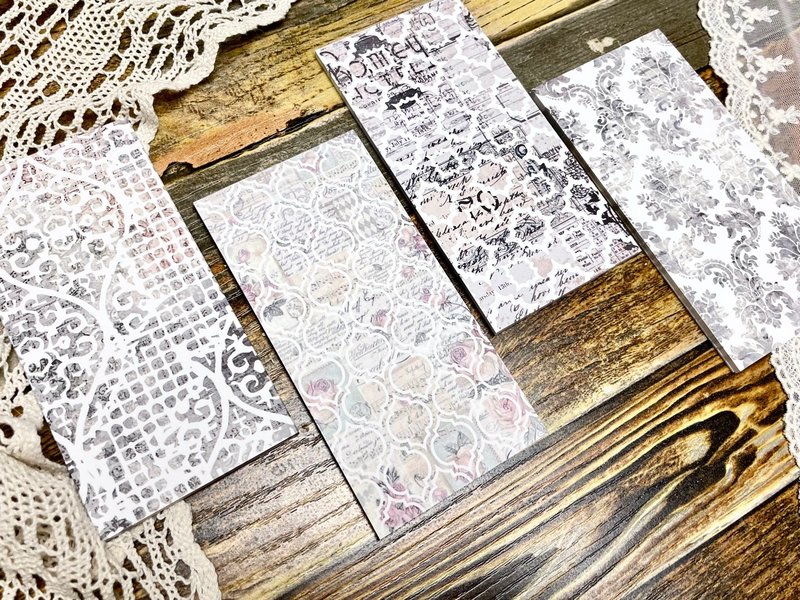 (art memo pack 4 types SET) vintage textile - กระดาษโน้ต - กระดาษ หลากหลายสี