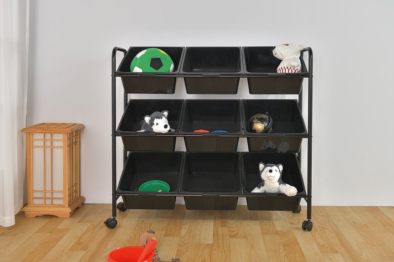 【ikloo】純黑玩具車(9格) - 居家收納/收納盒/儲物盒 - 其他材質 