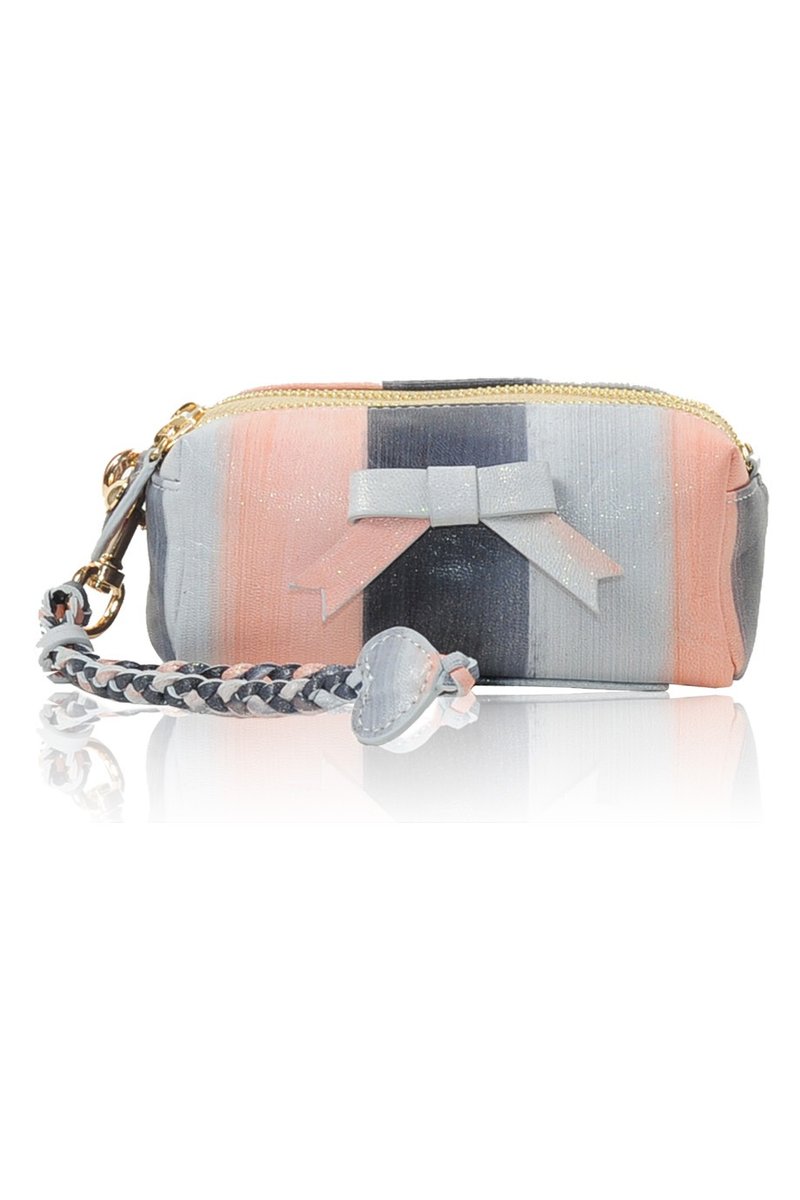 Bebe Leather Bag Silvery Peach - กระเป๋าเครื่องสำอาง - หนังแท้ สึชมพู