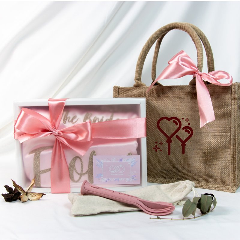 【客製結婚晨袍禮盒】環保餐具禮盒-晨袍+環保餐具 - 睡衣/居家服 - 環保材質 多色