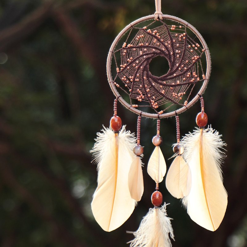 Interstellar Orbit丨Handwoven Dreamcatcher Dreamcatcher-Champagne Cafe - Wall Décor - Other Materials Brown