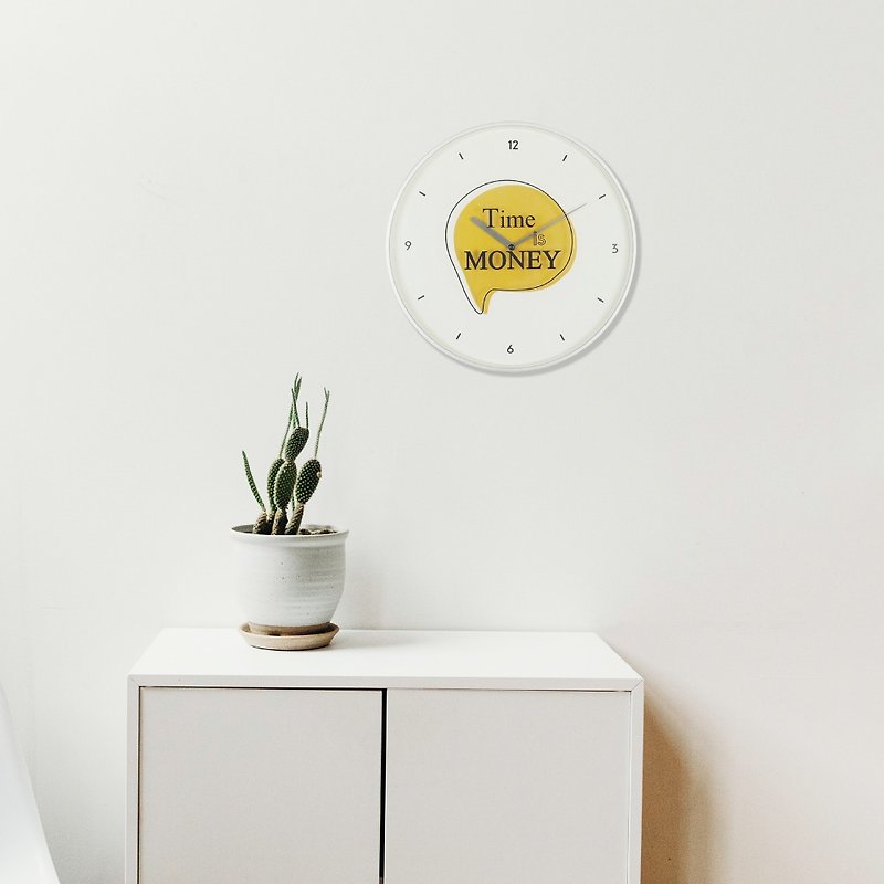 Inspirational series Time is money silent wall clock Time is money wall clock - Clocks - Plastic Yellow