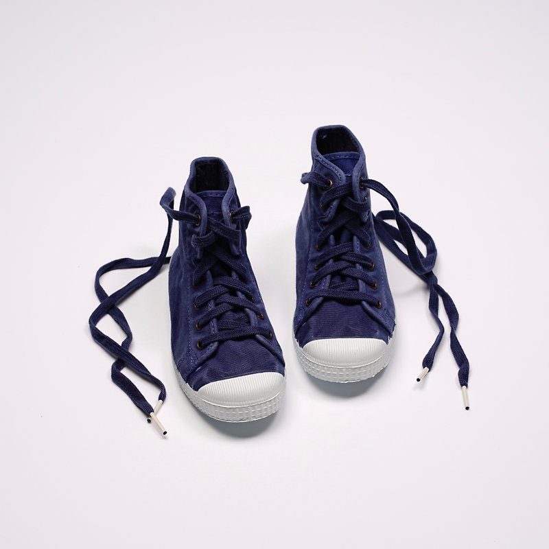 西班牙帆布鞋 CIENTA 61777 84 深藍色 洗舊布料 童鞋 高筒 - 童裝鞋 - 棉．麻 藍色