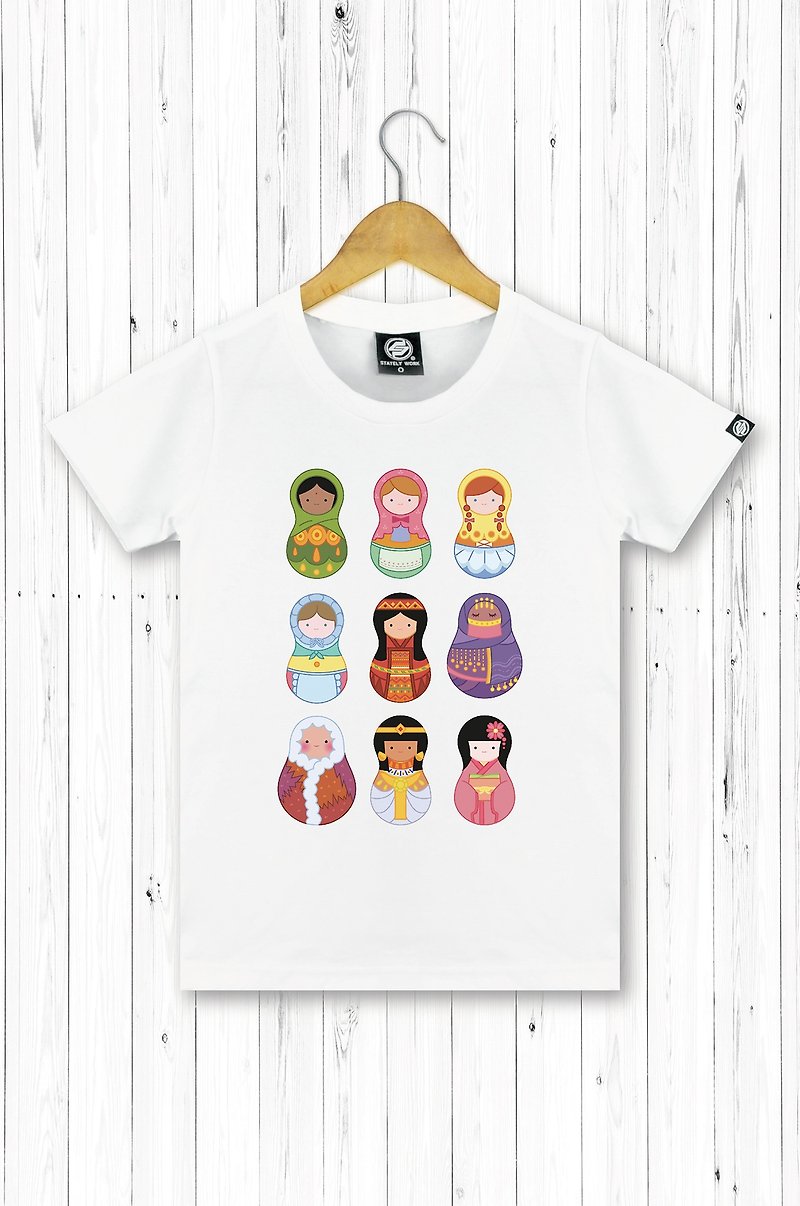 STATELYWORK Russian Doll Women's Short T-shirt - Women's T-Shirts - Cotton & Hemp White