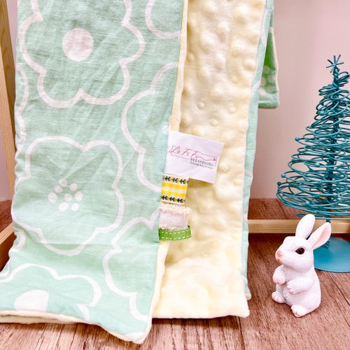 LaFiFi樂霏菲手作嬰幼兒精品&ZAKKA 春天必備寶寶荳荳毯-薄荷綠 彌月禮盒 新生兒禮物 推車毯 汽座毯