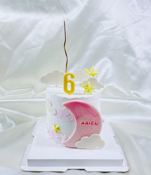 GJ.cake 月亮星星蛋糕 生日 翻糖 客製 造型 周歲寶寶 母親節4 6吋面交