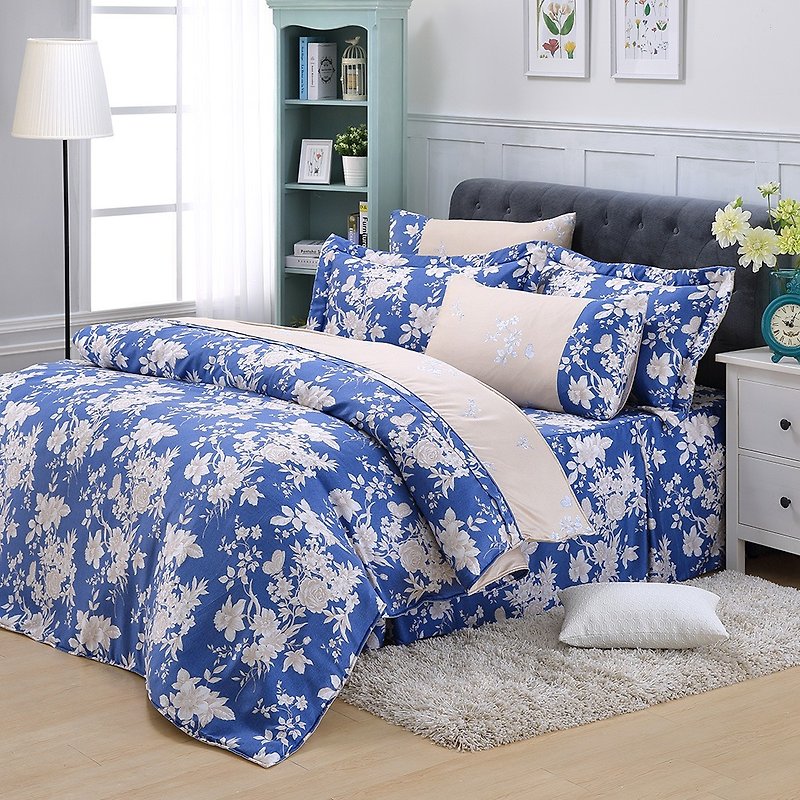 ダブルサイズブルードリーム - テンセル二重使用寝具セット[リヨセル100％]天皇陛下 - 寝具 - シルク・絹 ブルー
