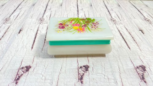 Vintage Lover 復古珠寶紀念品盒手工花卉塑膠飾品胸工藝品