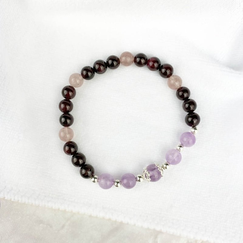 |Simple Series|Crimson and Quiet Secret Love Day (S925 bracelet x bracelet x handmade x customized.) - Bracelets - Gemstone Red