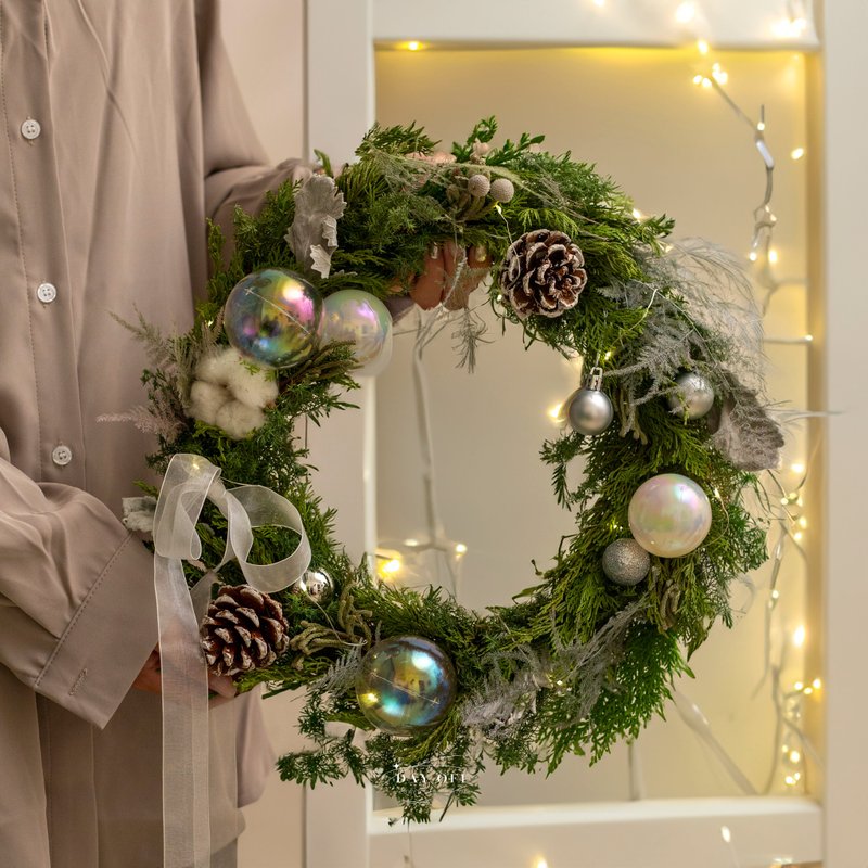 DAY OFF Christmas Wreath Christmas Decoration Door Decoration Wreath Exchange Gift Christmas Atmosphere - Dried Flowers & Bouquets - Plants & Flowers 