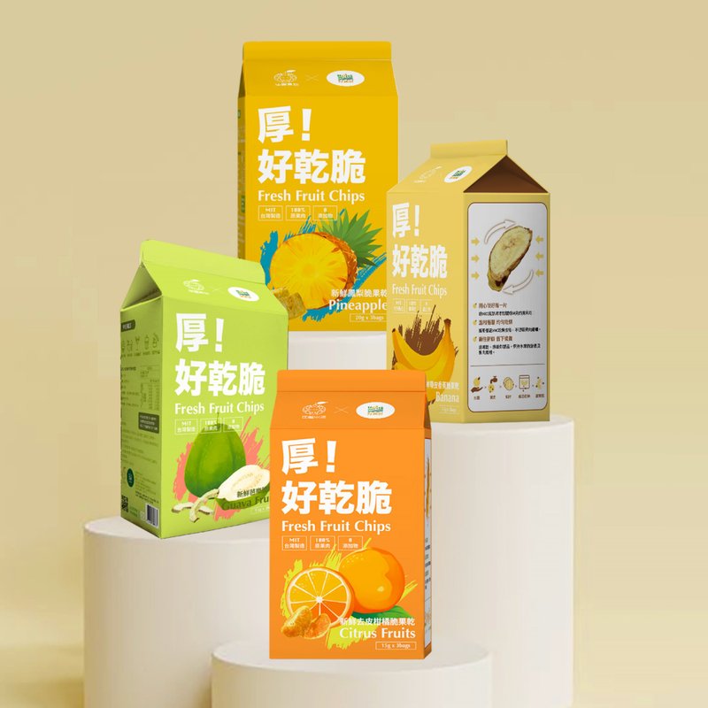 [New product launch] Thick! 3 pieces of fresh and crispy dried fruits_orange/pineapple/banana/guava_vegetarian - Dried Fruits - Other Materials Green