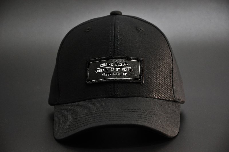 ENDURE English font black package edge - Hats & Caps - Cotton & Hemp 