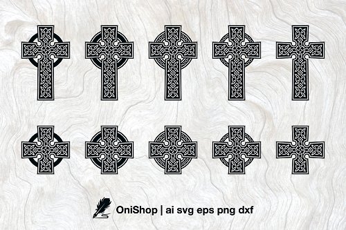 Oni Shop Celtic cross svg bundle, 20 optons, Celtic knot, Religious svg ai eps dxf png