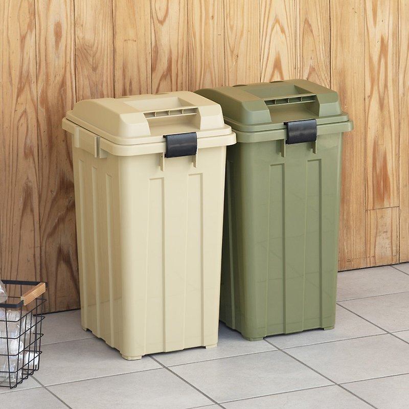 Japan TONBO outdoor link trash can - earth color 45L - Trash Cans - Plastic 
