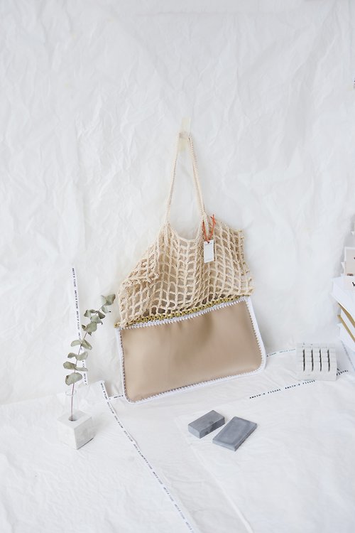 Merrymetric Khaki-Cream Gradie Crochet Bag