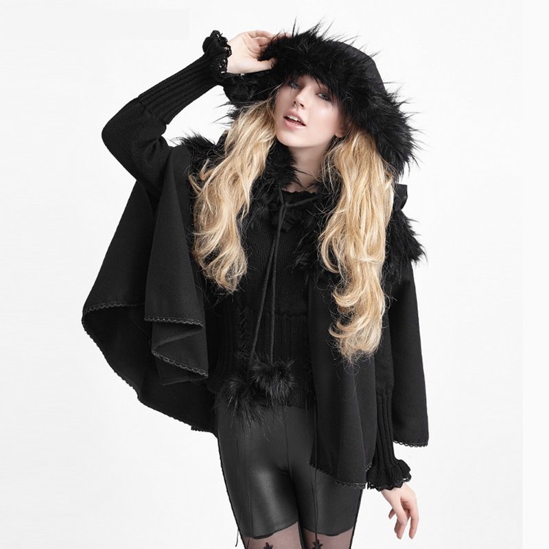 蘿莉塔黑斗篷 - 女大衣/外套 - 其他材質 黑色