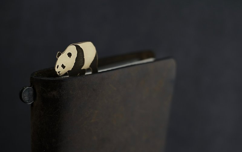[Umbilical] plus house stationery series handmade Bronze │ │ animal bookmark foot Advanced models panda - Bookmarks - Copper & Brass 