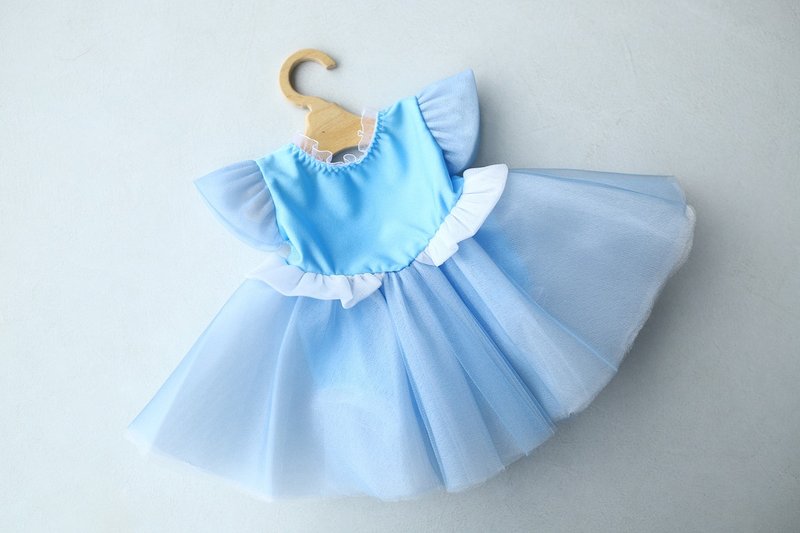 Blue bodysuit with lace for newborn girls: the perfect outfit for a little girl - 嬰兒手鍊/飾品 - 其他金屬 藍色