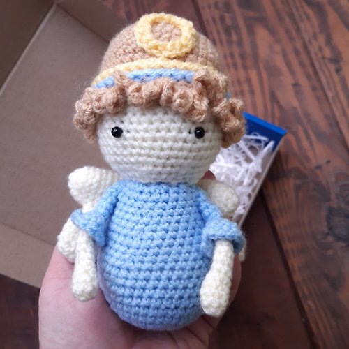 CrochetByIryska Hand Crochet Angel Doll Pastel Stuffed Toys Soft Handmade Amigurumi Gift