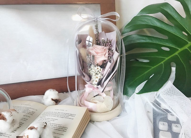 [Star night people] glass cover eternal flower / no flower / beauty and beast / graduation gift / gift - Dried Flowers & Bouquets - Plants & Flowers Pink
