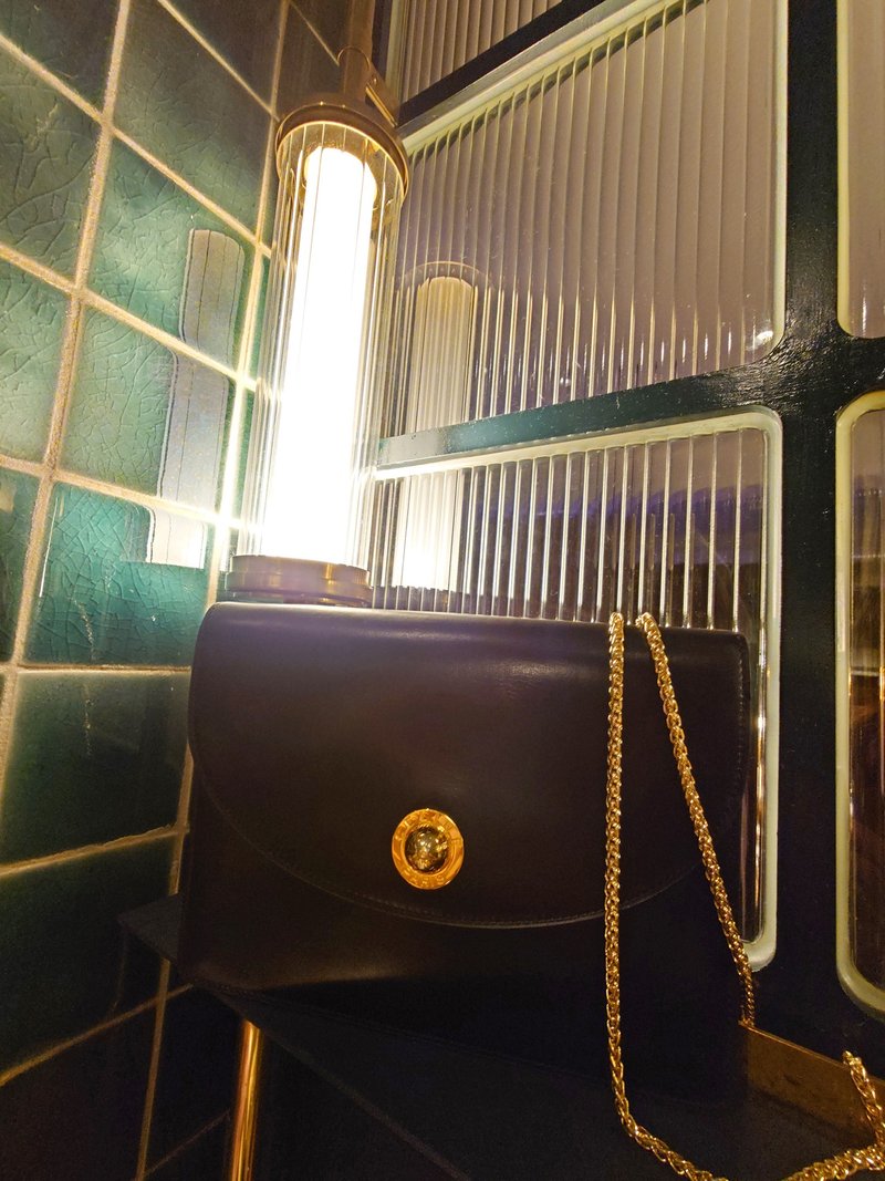 中古美品 CELINE 深藍星球手拿包鏈條包單肩包單肩袋斜挎包斜揹包 - 手提包/手提袋 - 真皮 藍色