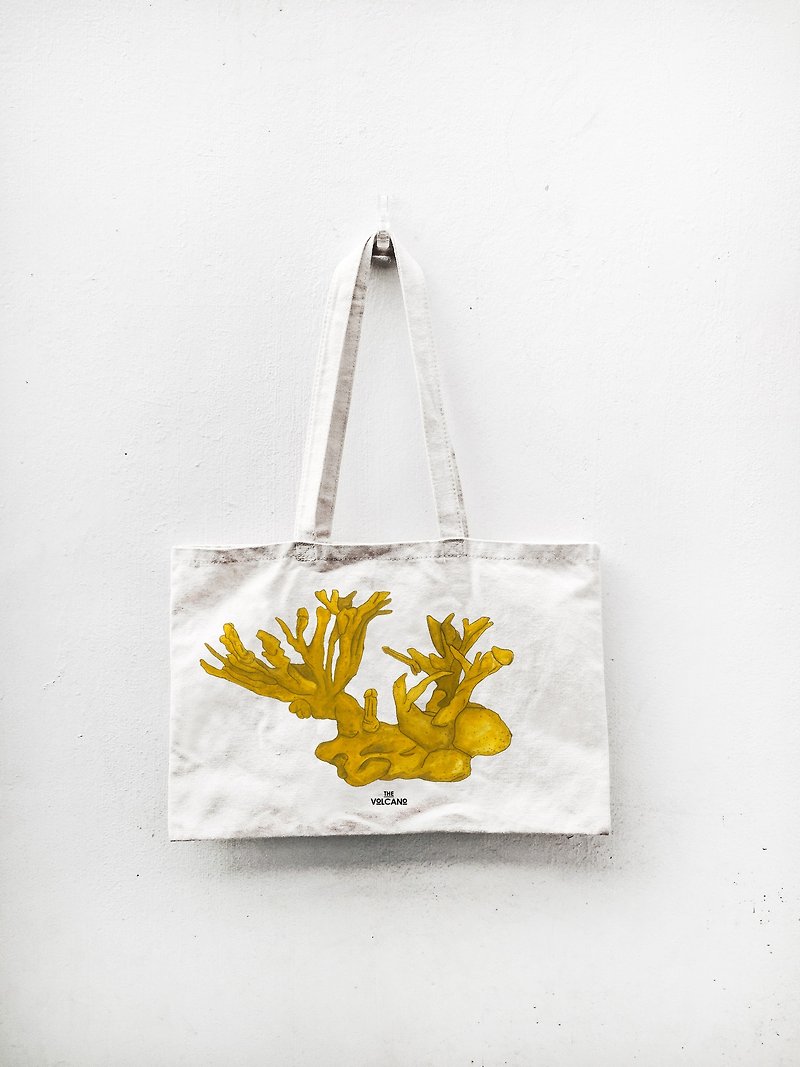 Very awkward coral reef tote - Handbags & Totes - Cotton & Hemp Yellow