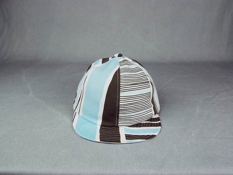 減簡單車帽/鐵皮屋 咖藍 - 帽子 - 棉．麻 藍色