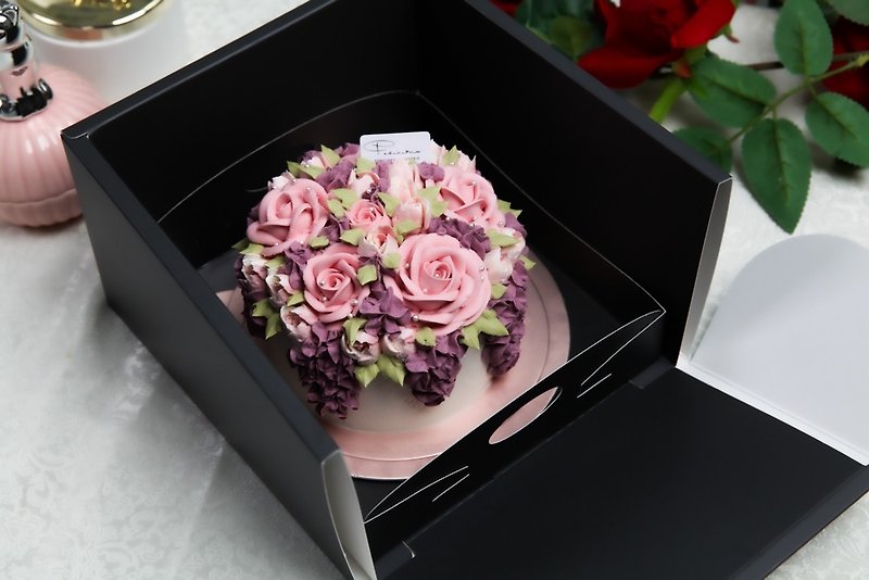 4 inches spring / rose cake / birthday cake / flower cake / squeeze cake / 5-7 days delivery - Cake & Desserts - Fresh Ingredients Pink