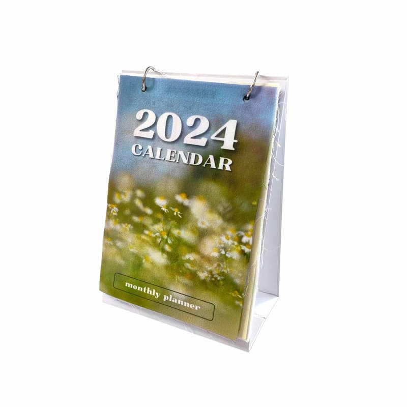 Ready-made 2024 cloth desk calendar work display book (14 pages in total) - ปฏิทิน - เส้นใยสังเคราะห์ หลากหลายสี