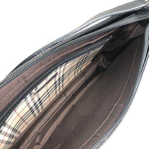 Burberry レザーハンドバッグ ブラック vintage BURBERRY バーバリー ハンドバッグ ブラック ロゴプレート