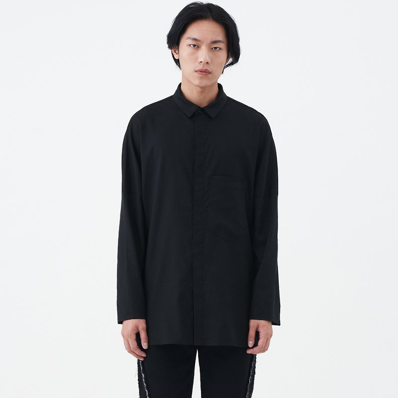 dropped shoulder shirt - Men's Shirts - Polyester Black