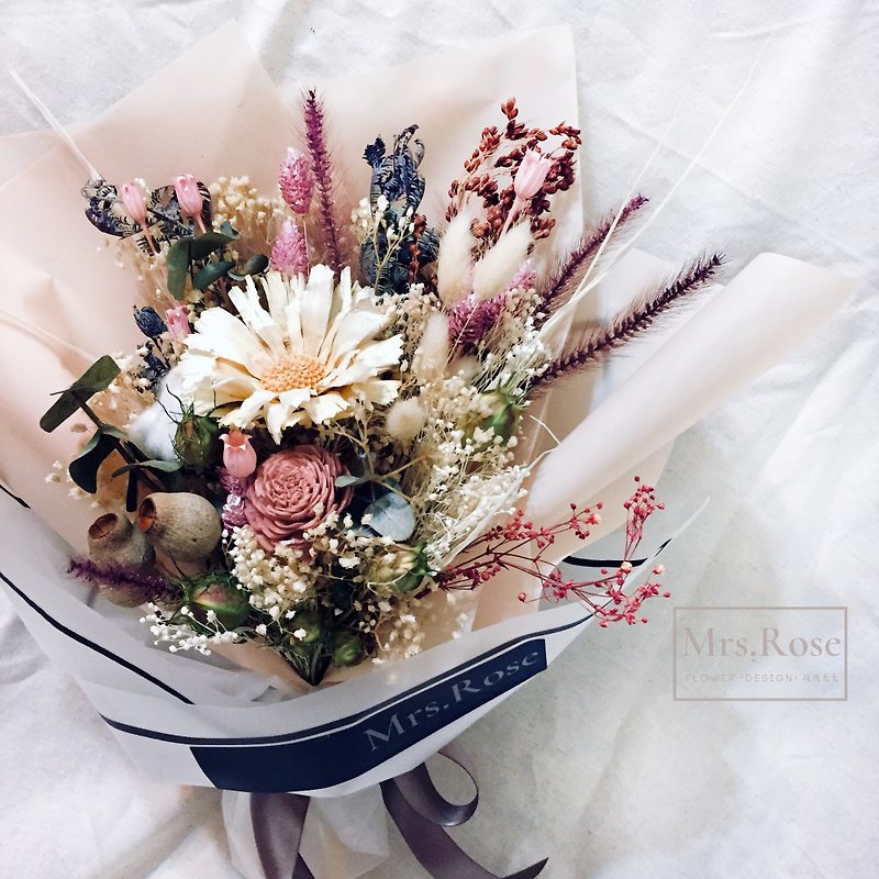 Graduation Season/Dry Bouquet/Korean Wrapping Paper/Valentine's Day Bouquet/Graduation Bouquet/Birthday Bouquet - ตกแต่งต้นไม้ - พืช/ดอกไม้ สึชมพู