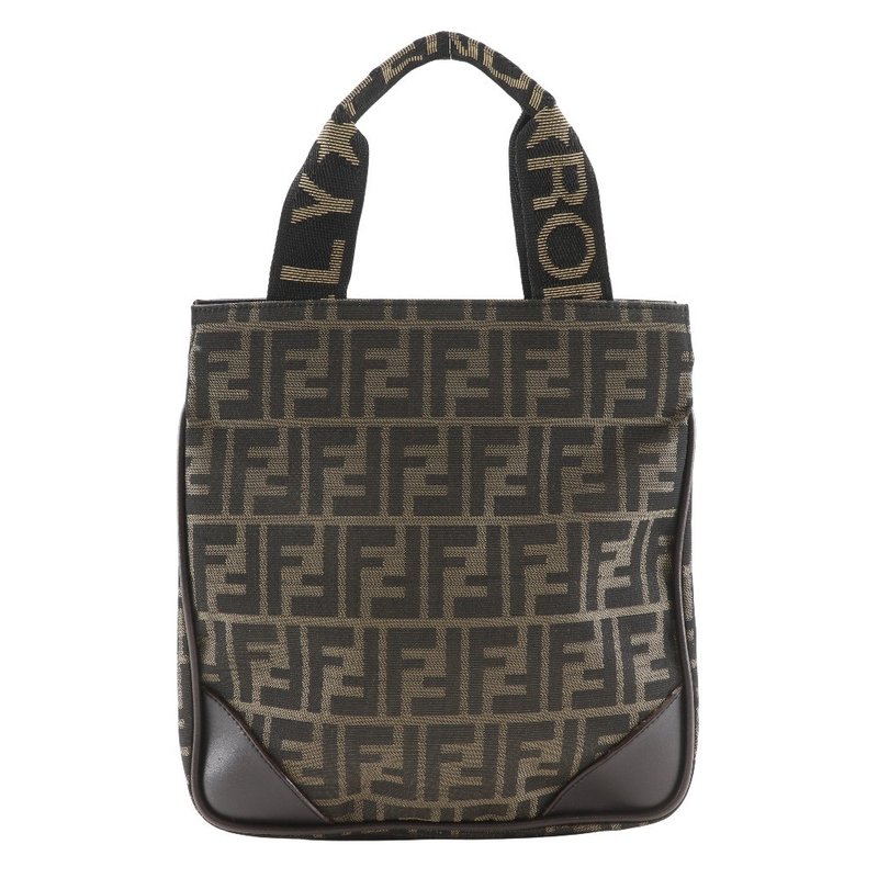 【日本直送】フェンディ FENDI ミニトート ハンドバッグ ズッカ柄 ナイロンキャンバス 茶 レディース【中古】 - 手提包/手提袋 - 尼龍 咖啡色