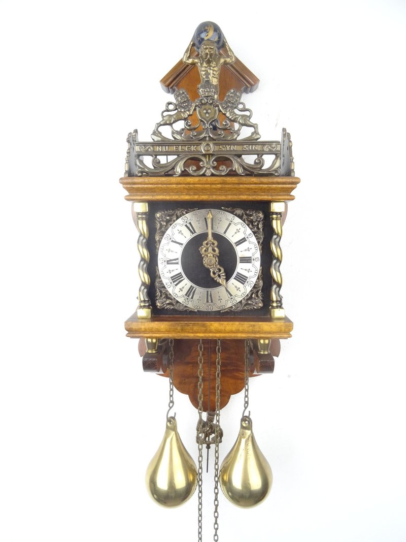 Zaanse Dutch Wall Clock Vintage Antique 8 day (Warmink WUBA Junghans Era) - Clocks - Wood Brown