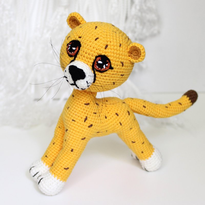 Cheetah crochet pattern  Amigurumi cheetah toy pattern PDF in English - 手工藝教學/工具書 - 其他材質 