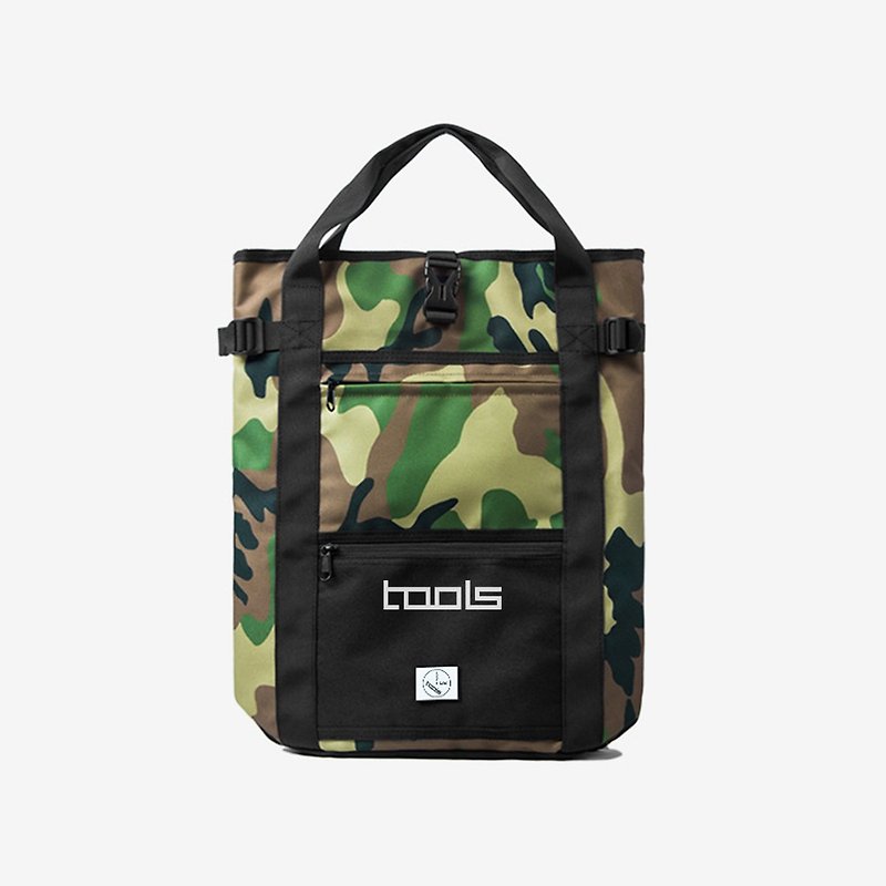 Camo Backpack - กระเป๋าเป้สะพายหลัง - เส้นใยสังเคราะห์ สีเขียว