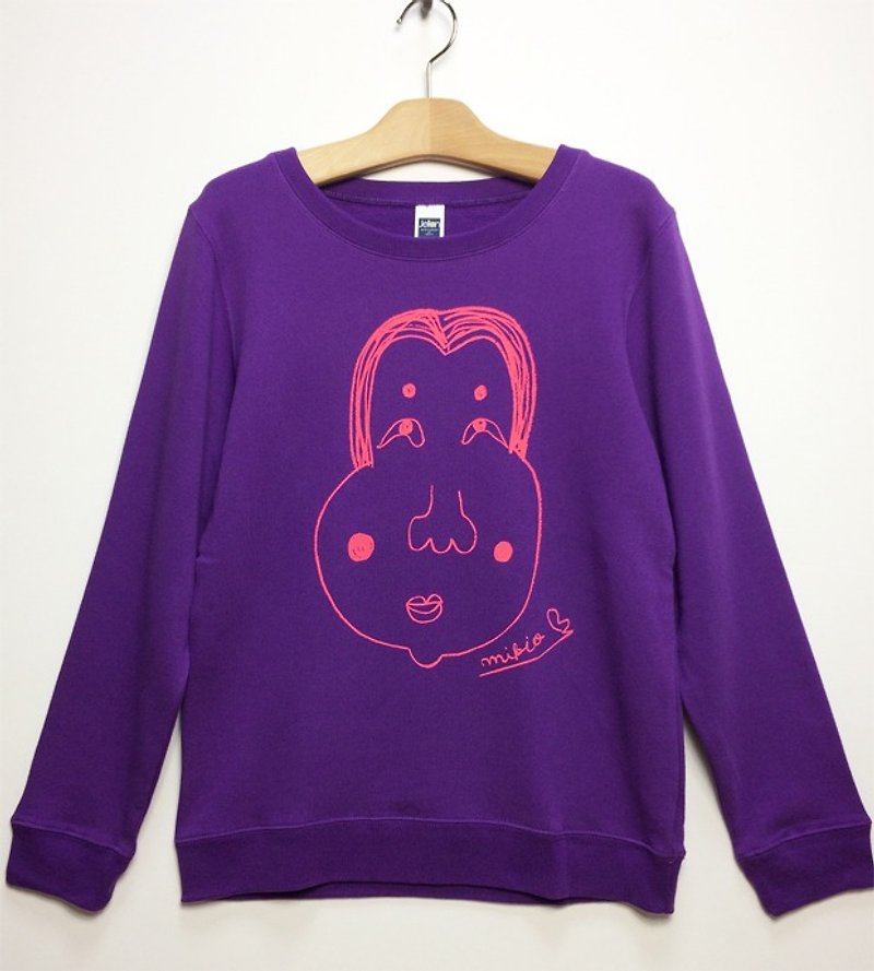 おかめ kawaii cute トレーナー sweatsuit women violet - 女上衣/長袖上衣 - 棉．麻 紫色