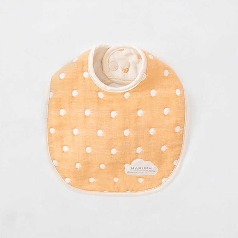 MARURU six-layer muslin baby bib - Orange - Bibs - Cotton & Hemp Orange