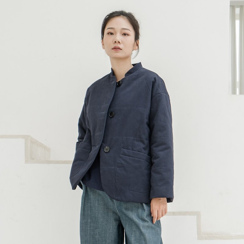 中性棉質寬鬆棉衣外套 3M 新雪麗 暖絨  O180422 - 女大衣/外套 - 棉．麻 藍色