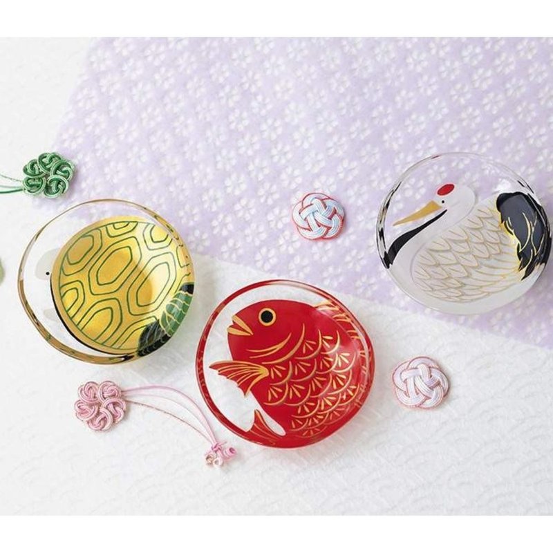 [Housewarming Gift] Lucky Small Plate Set/3-piece Set/Gift Box - จานเล็ก - แก้ว สีใส