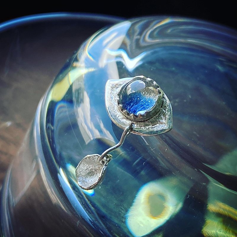 -Beads-Transparent Series-Crystal 925 Sterling Silver Brooch - เข็มกลัด - เงินแท้ สีน้ำเงิน
