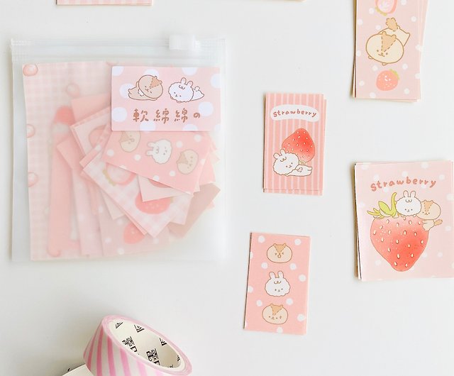 Soft Strawberry Sticker Pack of 30 - Shop softsoft Stickers - Pinkoi