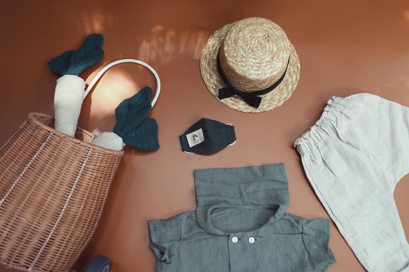 【淡季特賣】Collection 麻漂白襯衫褲子綠桉 - 男/女童禮服 - 棉．麻 綠色