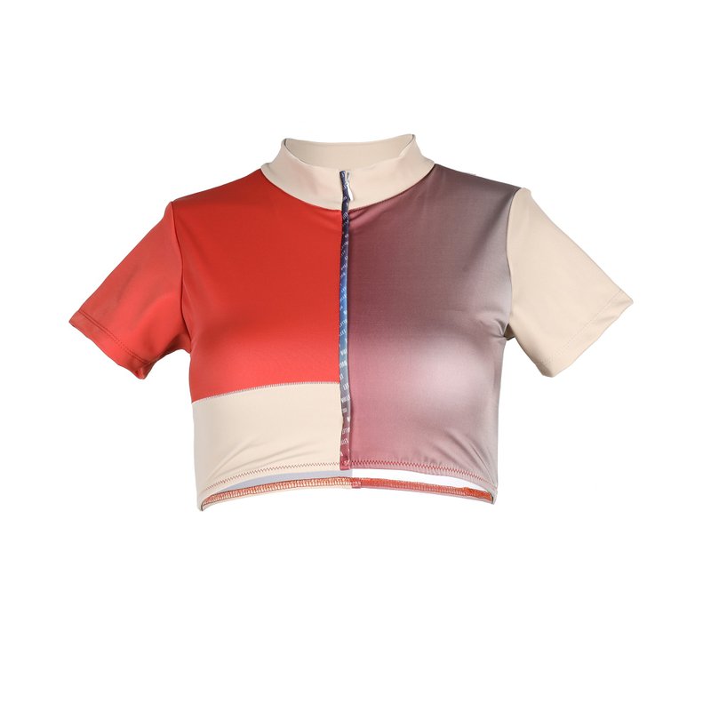 Ombre top – 珊瑚色 / 回收面料泳裝 (分開售賣) - 女泳衣/比基尼 - 環保材質 紅色