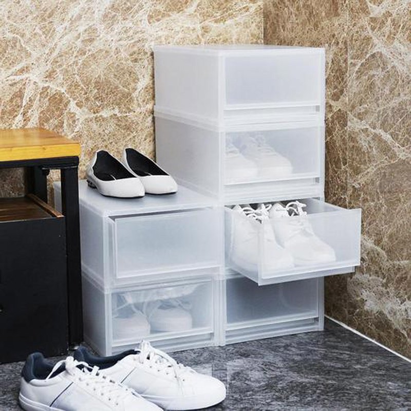 +O Jiawo Yili shoe box 6 into the group and 1 set of Japanese-made dehumidification shoe plugs-don't choose the style - Storage - Plastic White