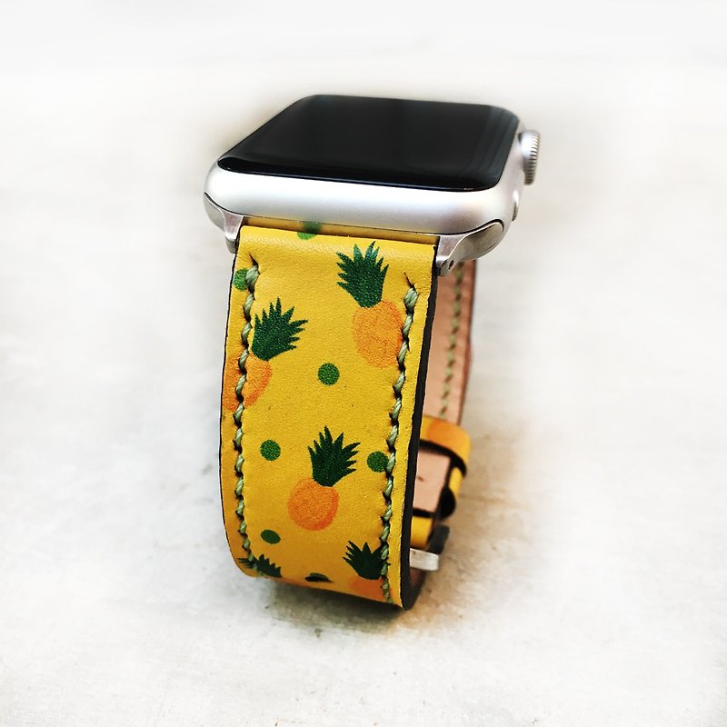 Apple Watch Band 38mm 42mm 40mm 44mm, HandStitched Handmade - 錶帶 - 真皮 黃色